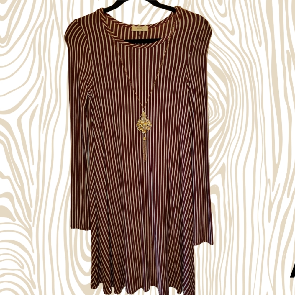 Striped Brown Long Sleeve Top